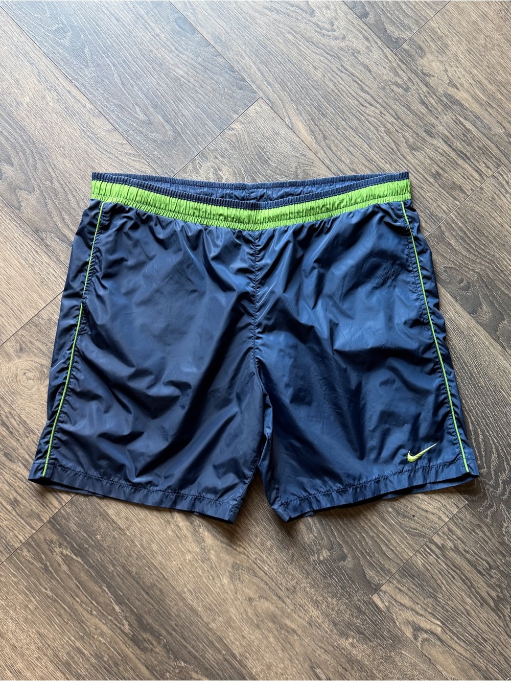Nike Mens‎ Swim Trunks Shorts Blue Green Mesh Lined Vintage Y2K 90s Large